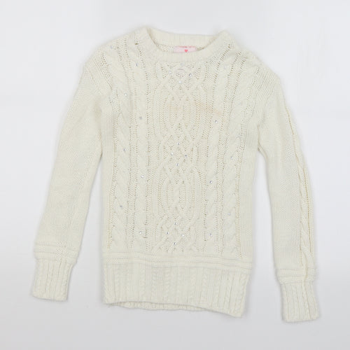 Lulu Rain Girls Ivory   Pullover Jumper Size 7-8 Years