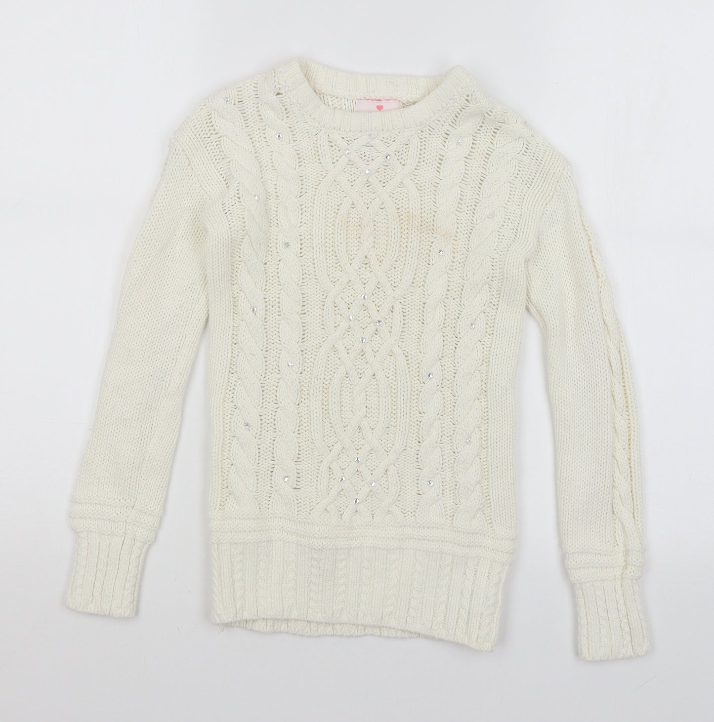 Lulu Rain Girls Ivory   Pullover Jumper Size 7-8 Years