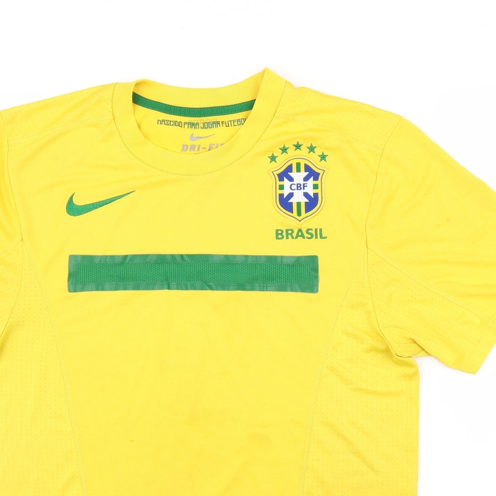 Nike Mens Yellow   Basic T-Shirt Size S  - Football