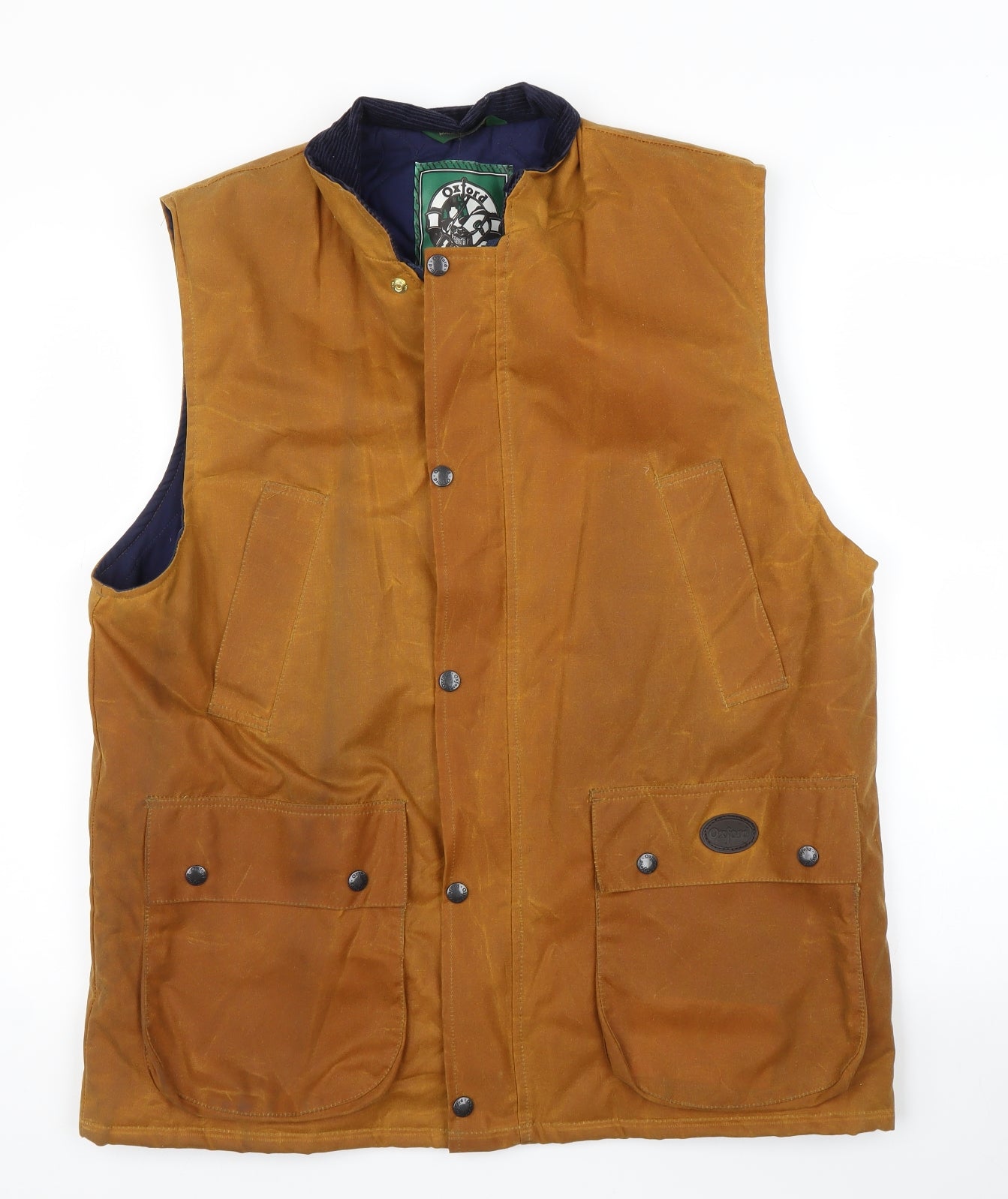 Oxford Blue Mens Beige   Gilet Coat Size L