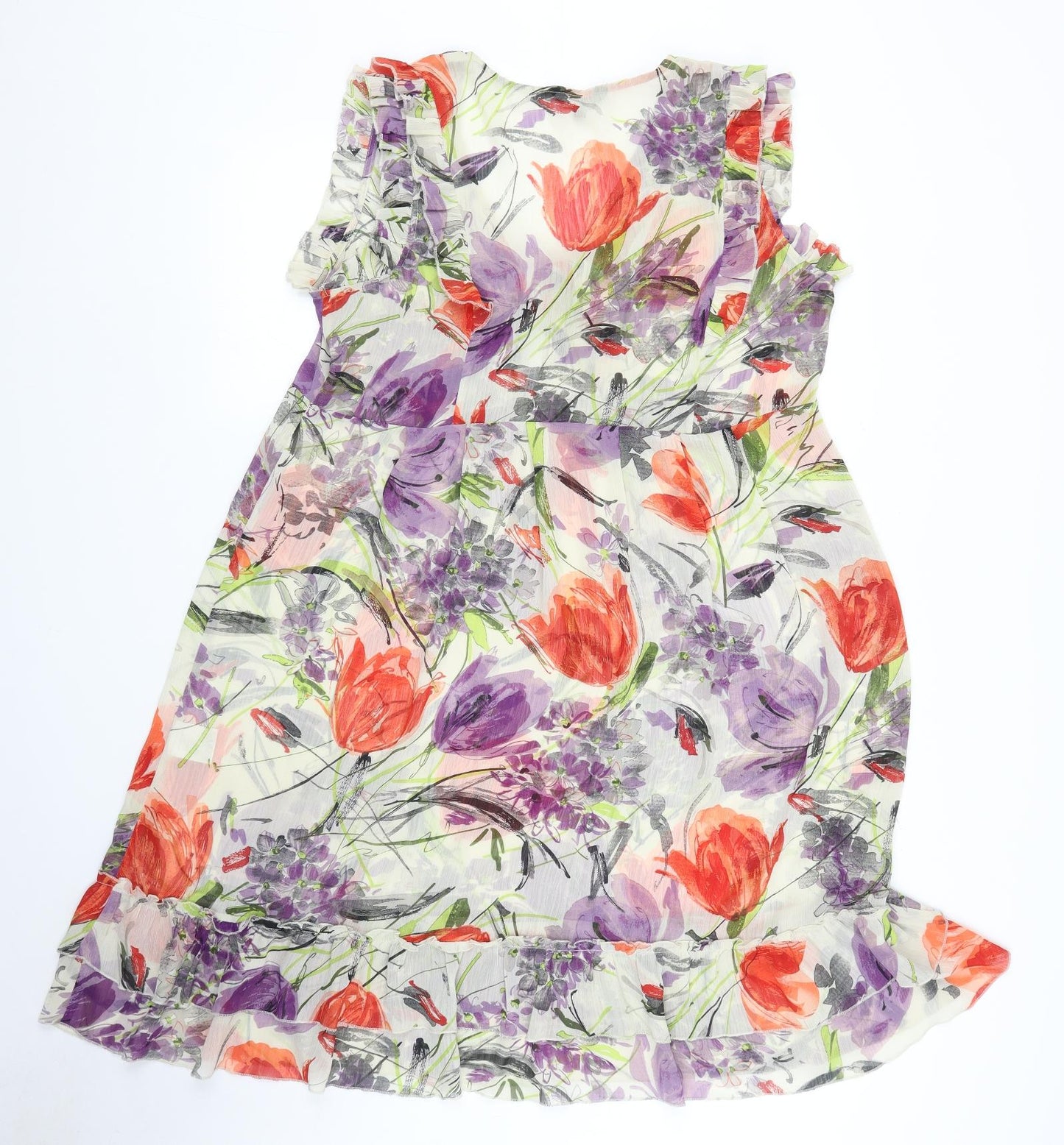 Papaya Womens Beige Floral  A-Line  Size 16