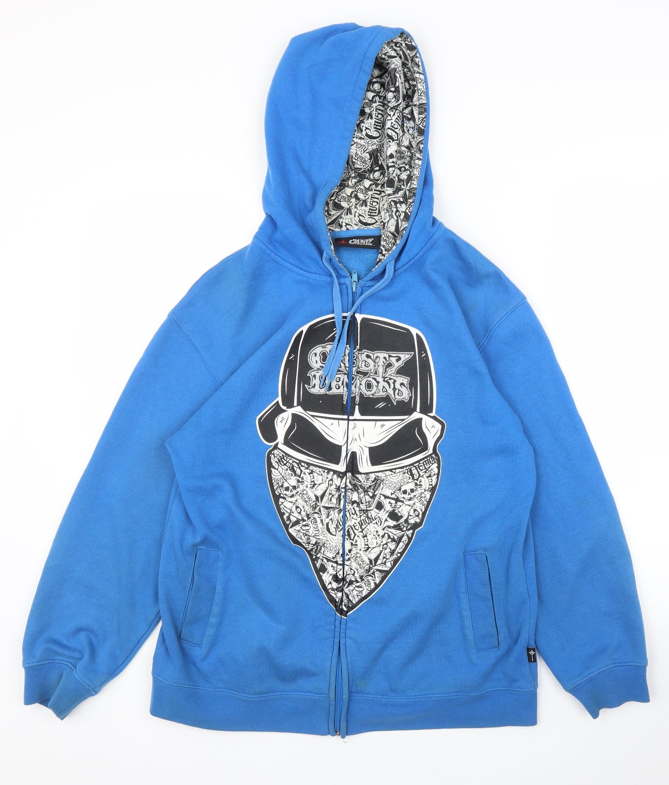 Crusty Demons Womens Blue   Full Zip Hoodie Size 16
