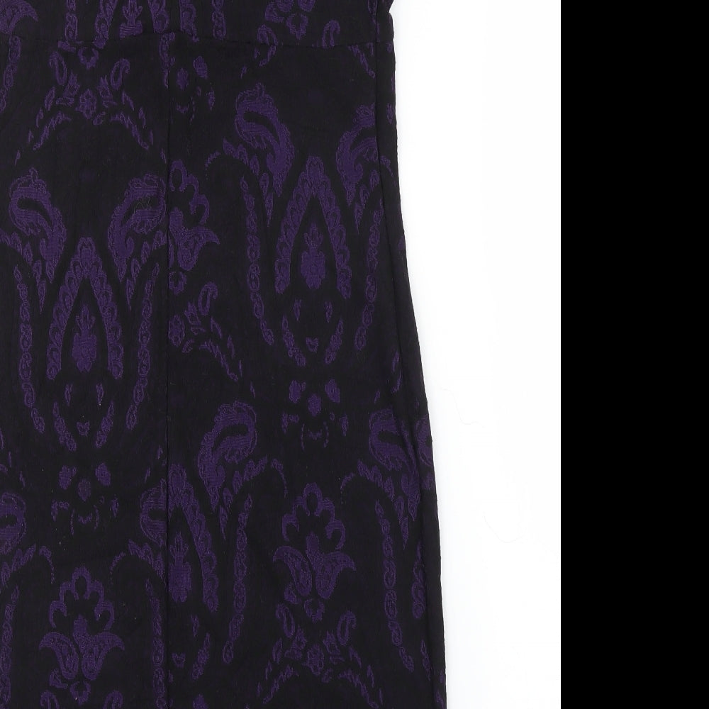 TU Womens Purple Floral  Sheath  Size 10