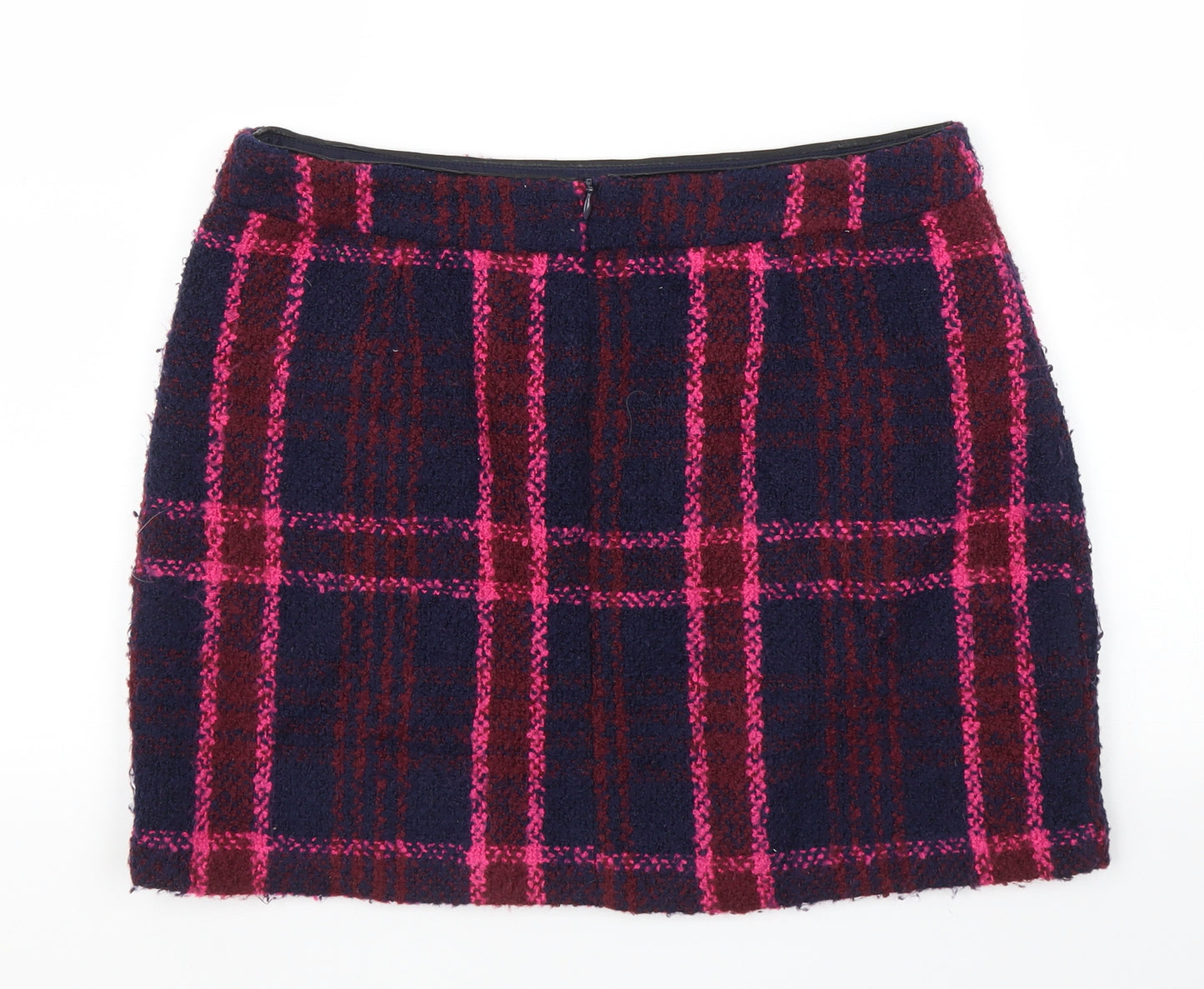Oasis Womens Purple Plaid  A-Line Skirt Size 12