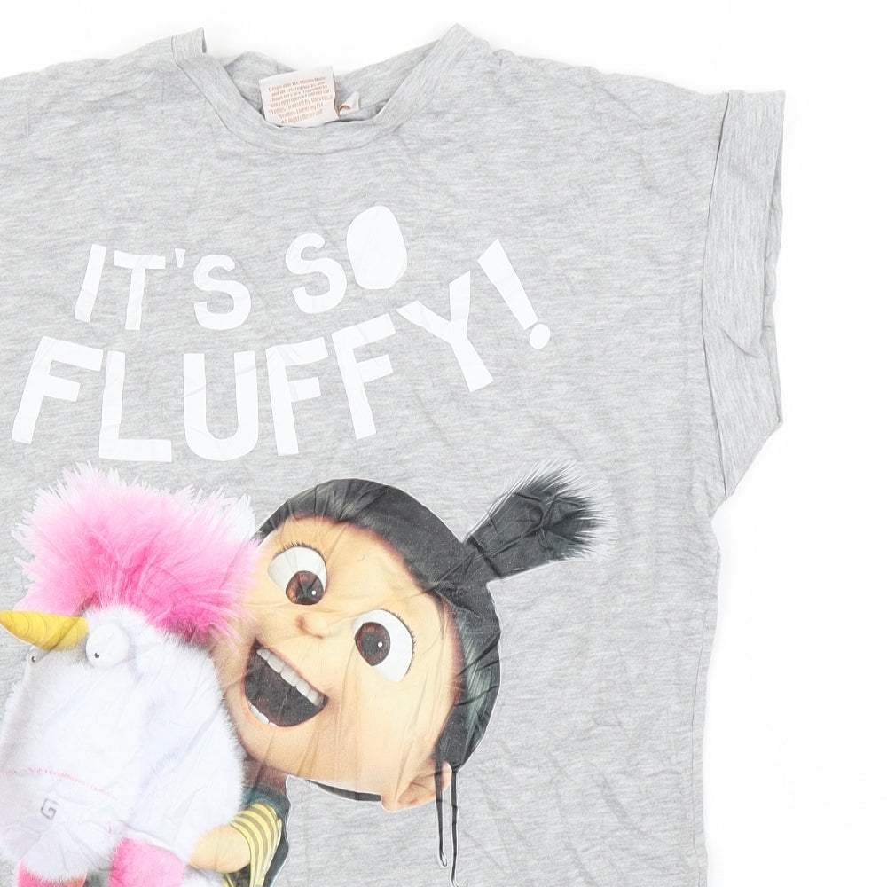 Primark Womens Grey   Basic T-Shirt Size 6  - Despicable Me