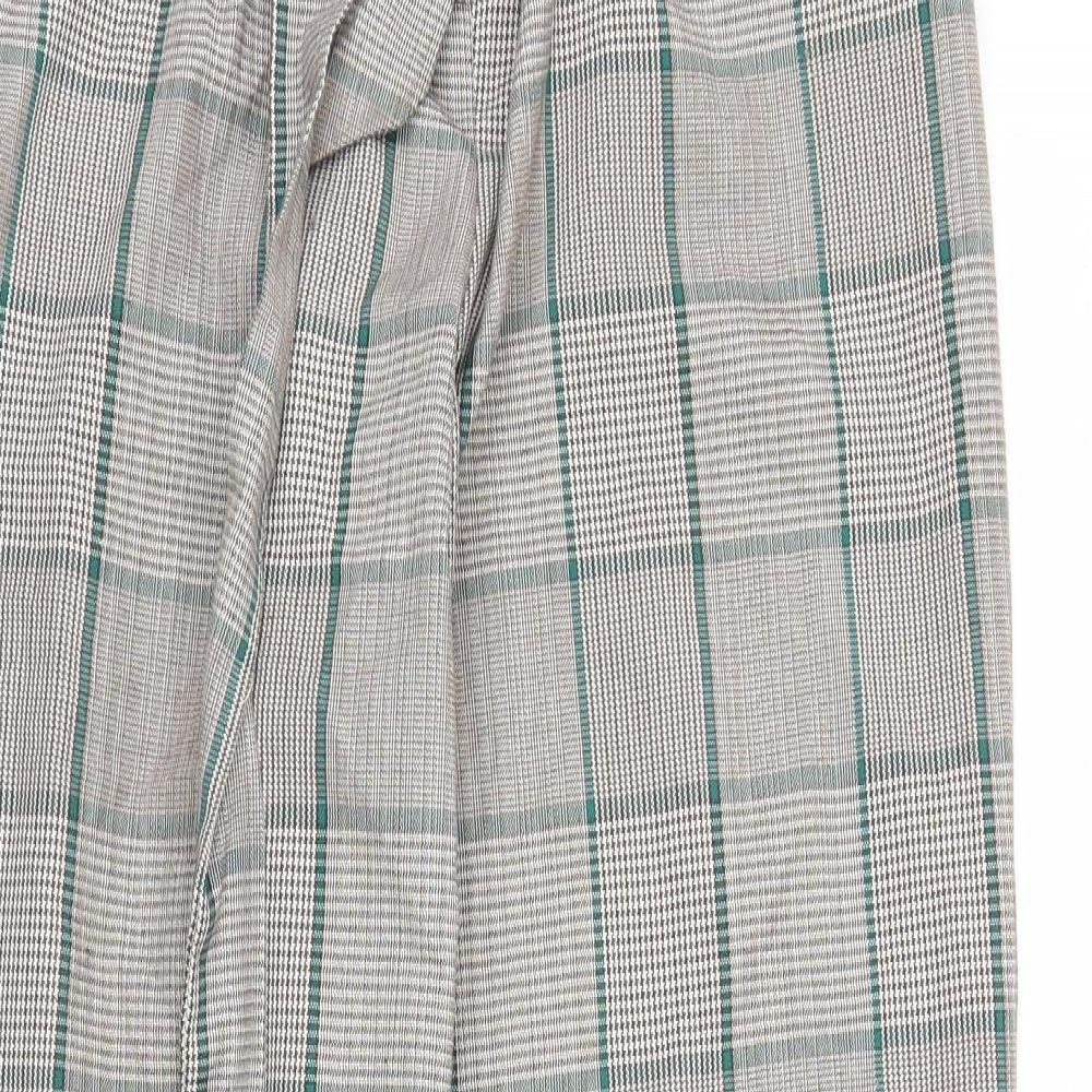 TU Womens Grey Plaid  Trousers  Size 12 L31 in
