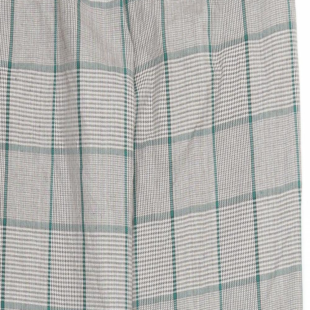 TU Womens Grey Plaid  Trousers  Size 12 L31 in