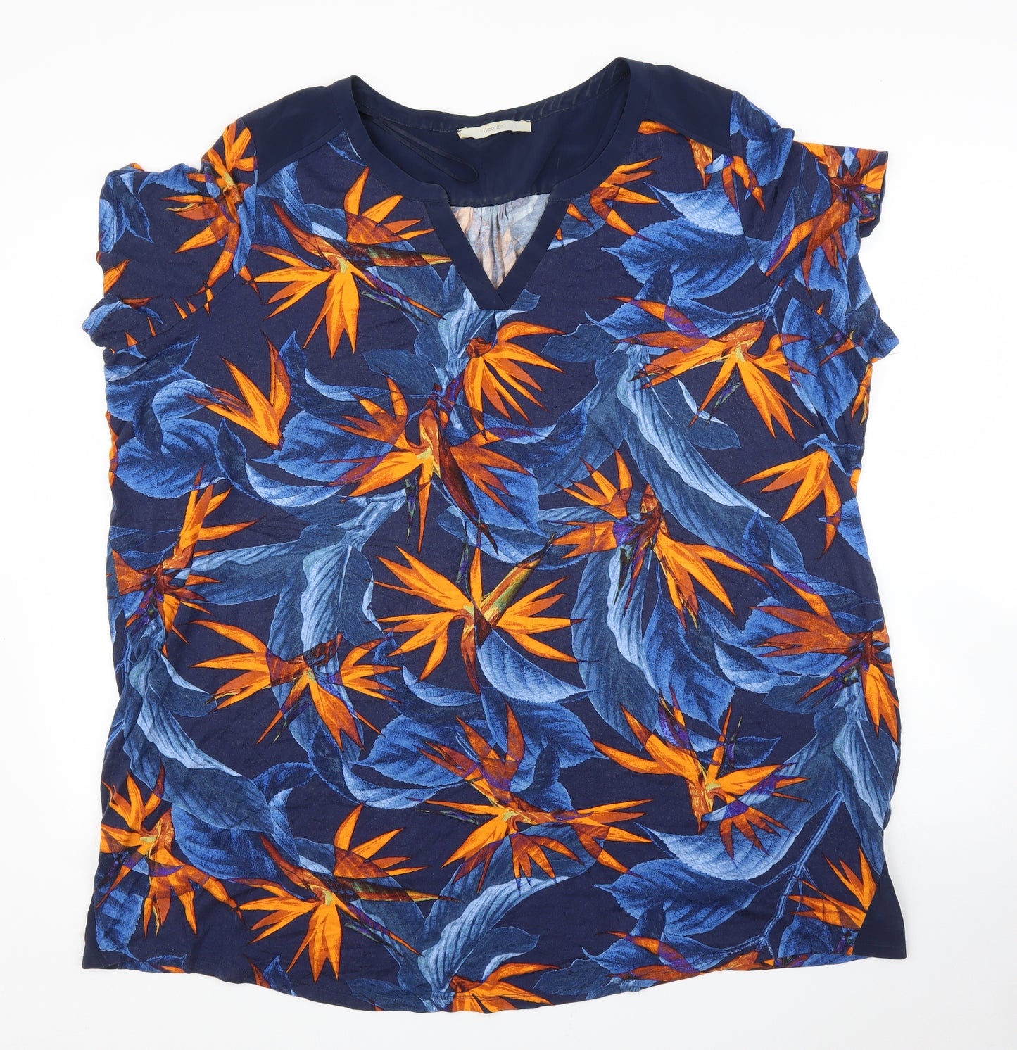 George Womens Blue Floral  Basic T-Shirt Size 24