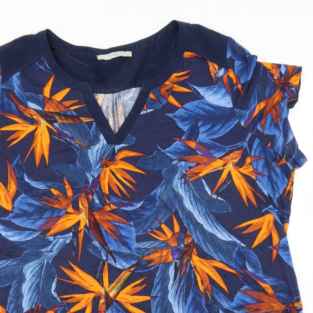 George Womens Blue Floral  Basic T-Shirt Size 24