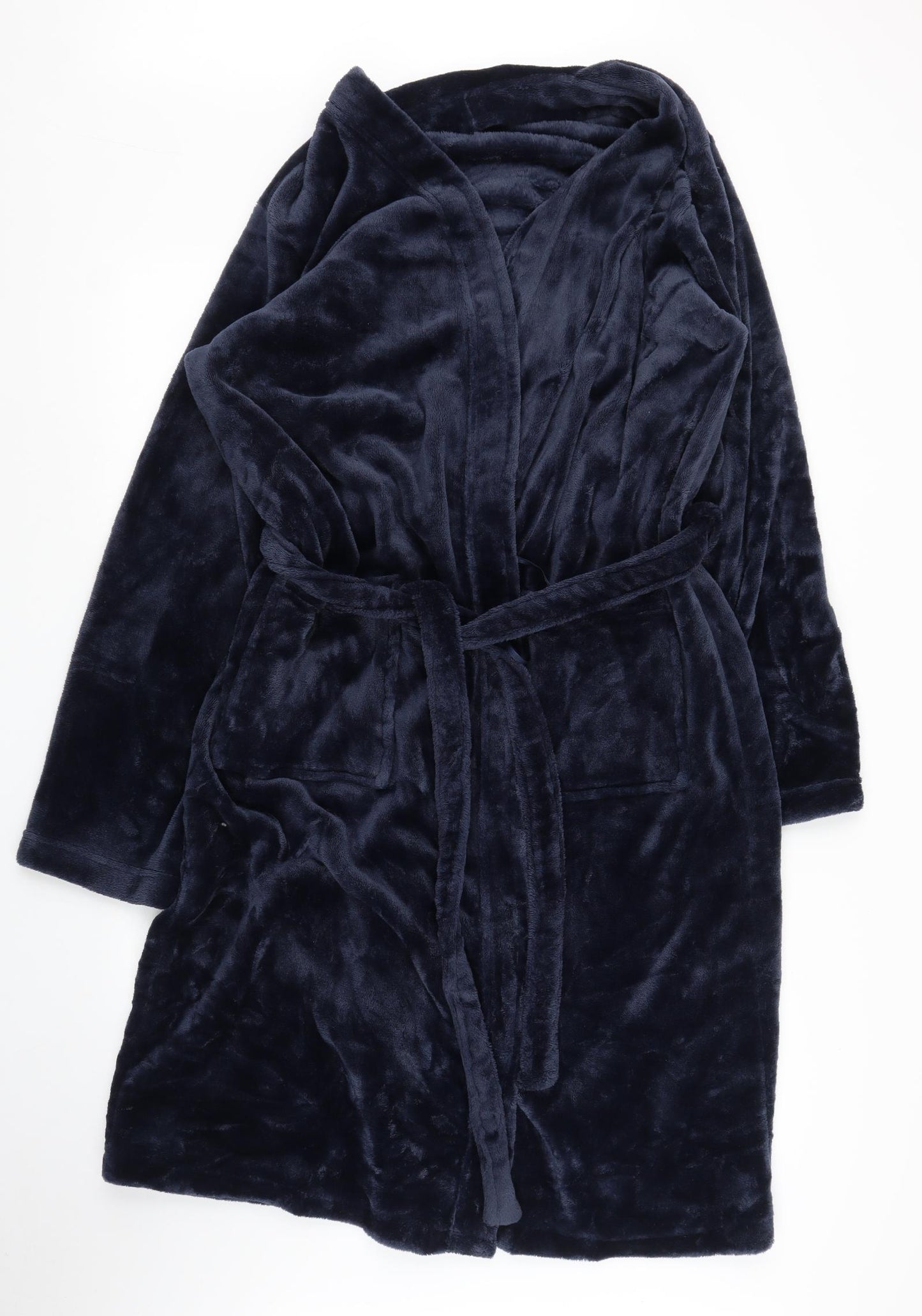 M&S Mens Blue Solid   Robe Size L