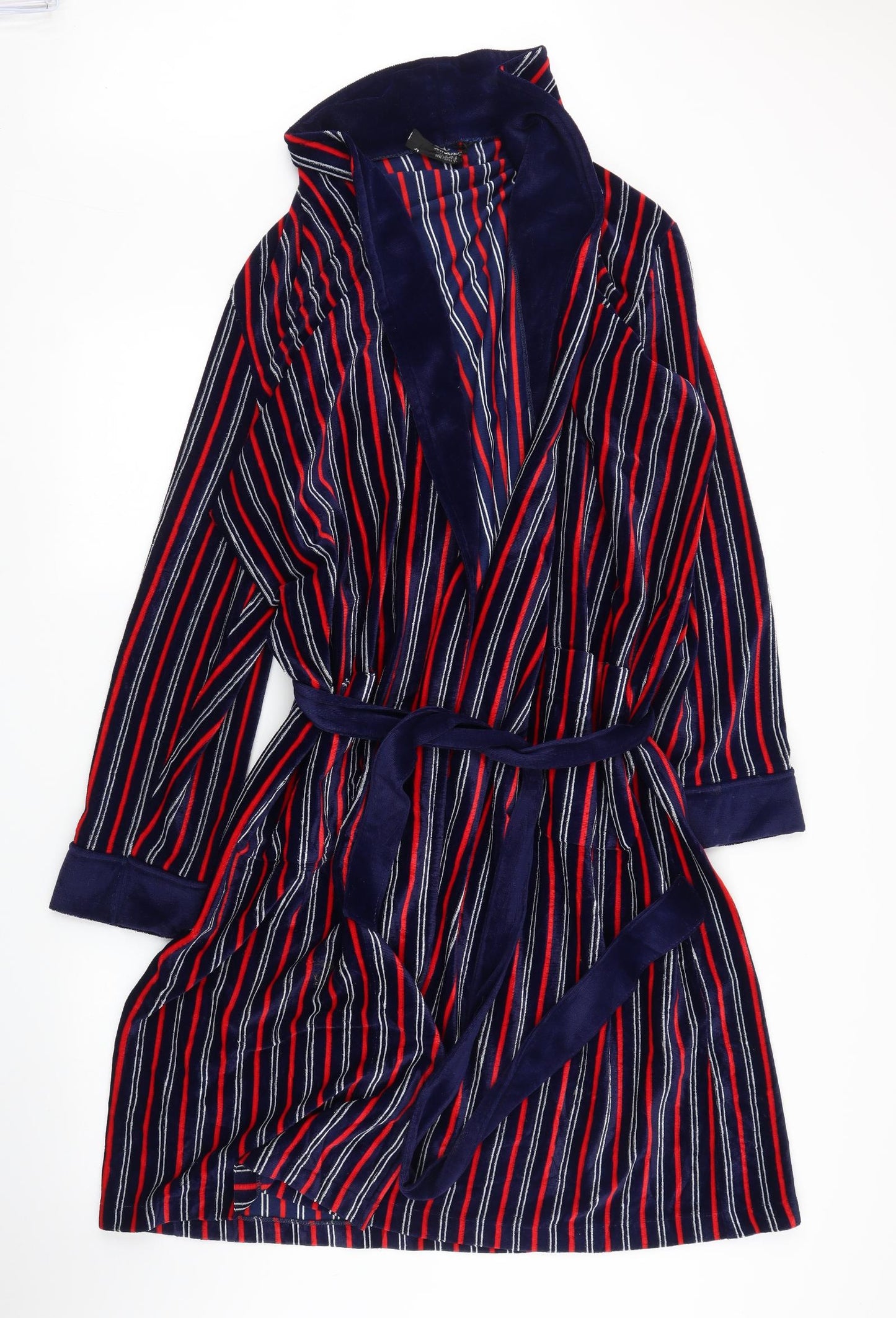 M&S Mens Blue Striped   Robe Size L