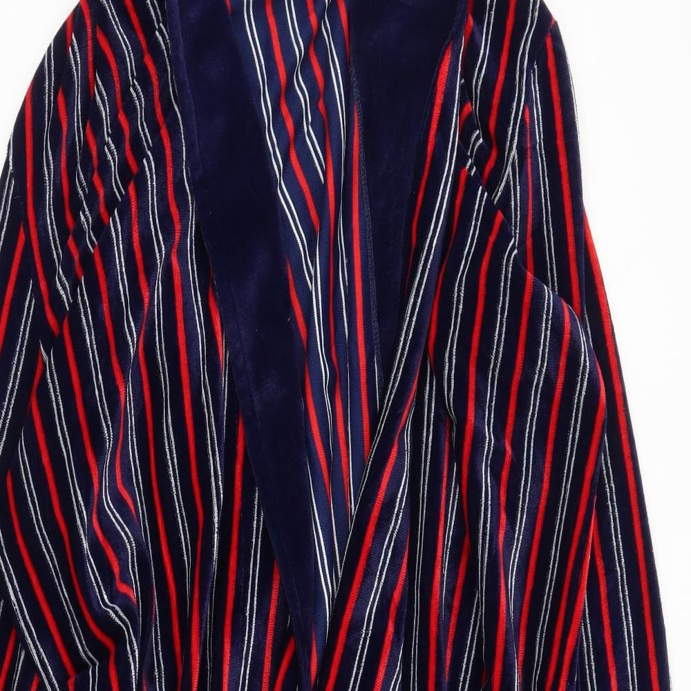 M&S Mens Blue Striped   Robe Size L
