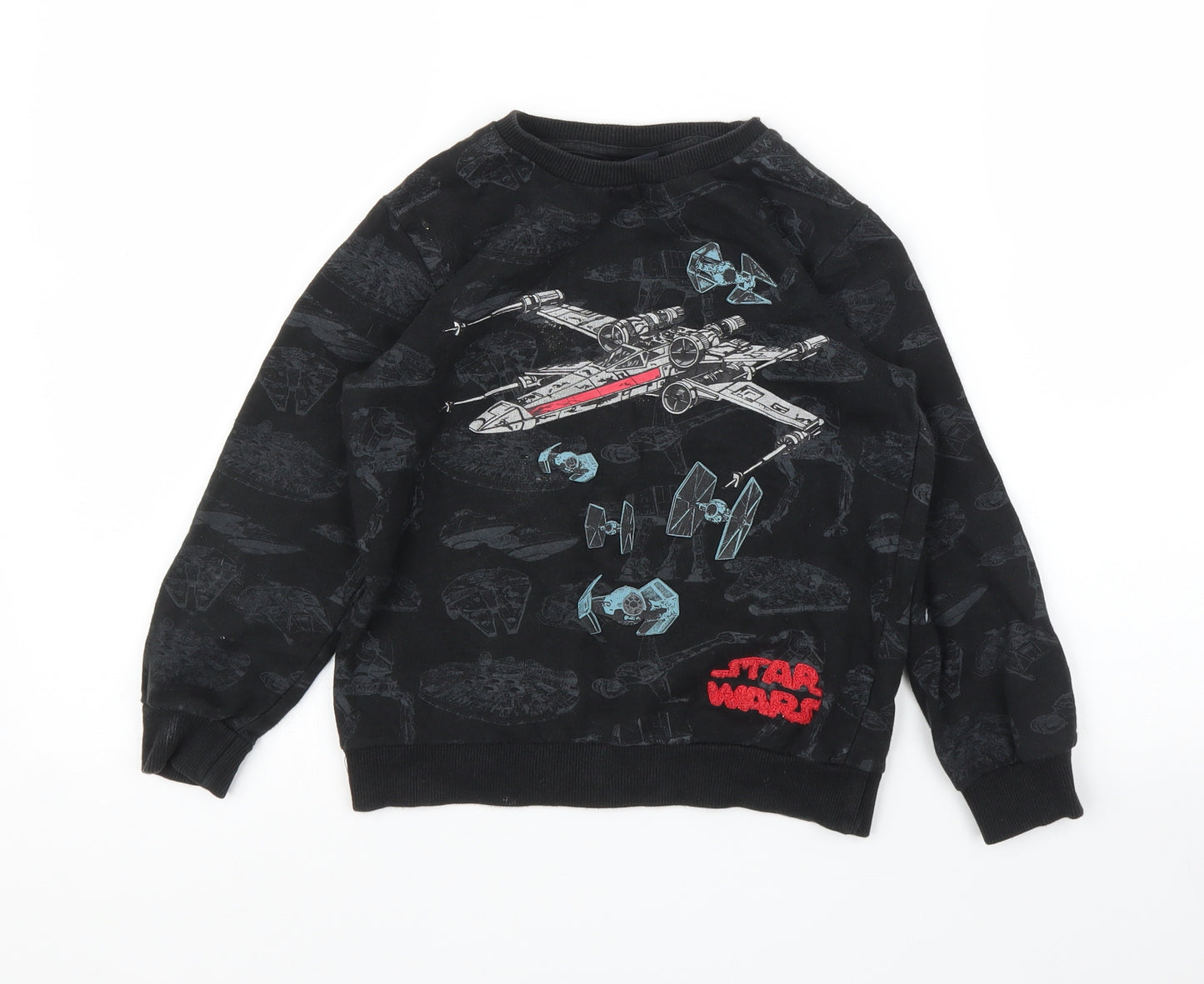 TU Boys Black   Pullover Jumper Size 6 Years  - Star Wars