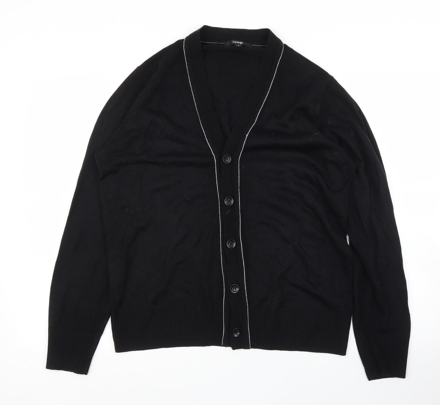 George Mens Black   Cardigan Jumper Size S