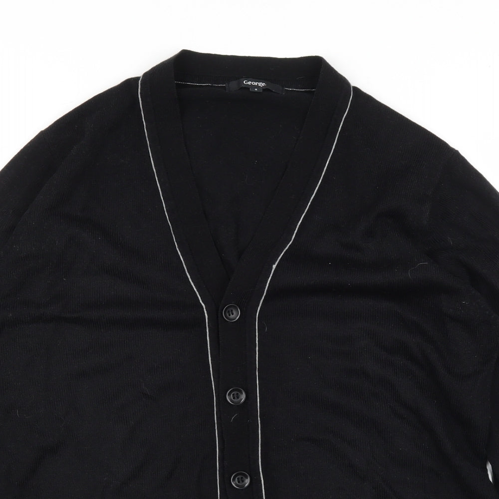 George Mens Black   Cardigan Jumper Size S