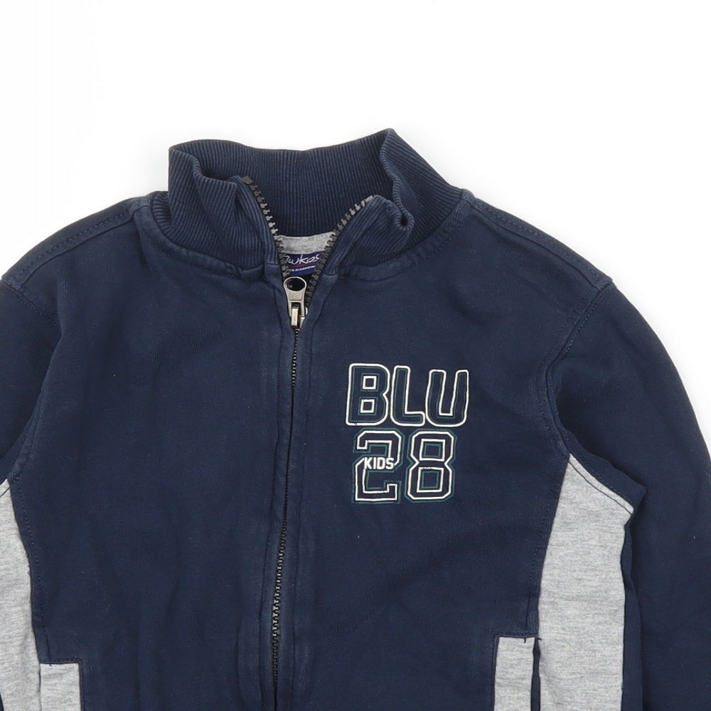 BluKids Boys Blue   Full Zip Jumper Size 4-5 Years