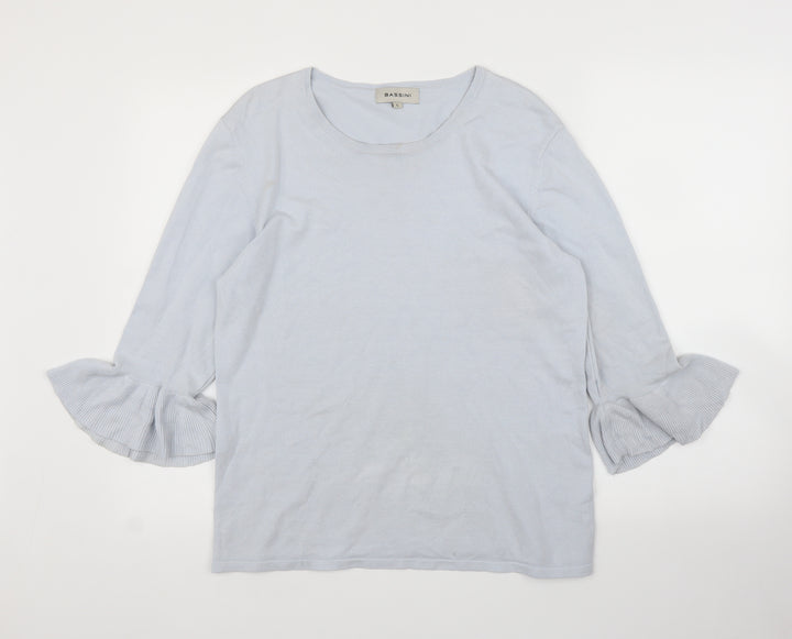 BASSINI Womens Blue Pullover Jumper Size L