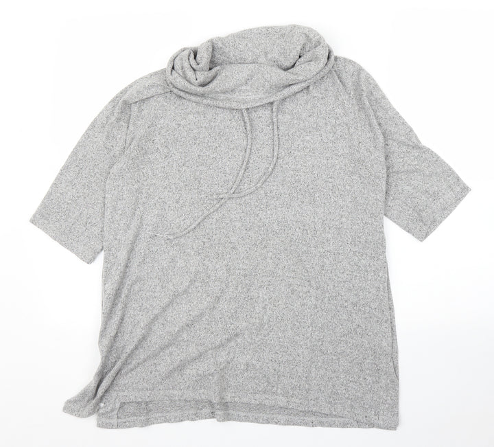 COIN 1804 Womens Grey  Rayon Tunic Blouse Size M