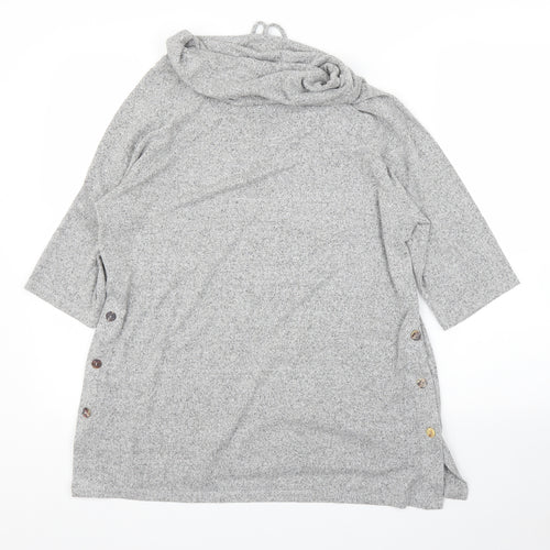 COIN 1804 Womens Grey  Rayon Tunic Blouse Size M