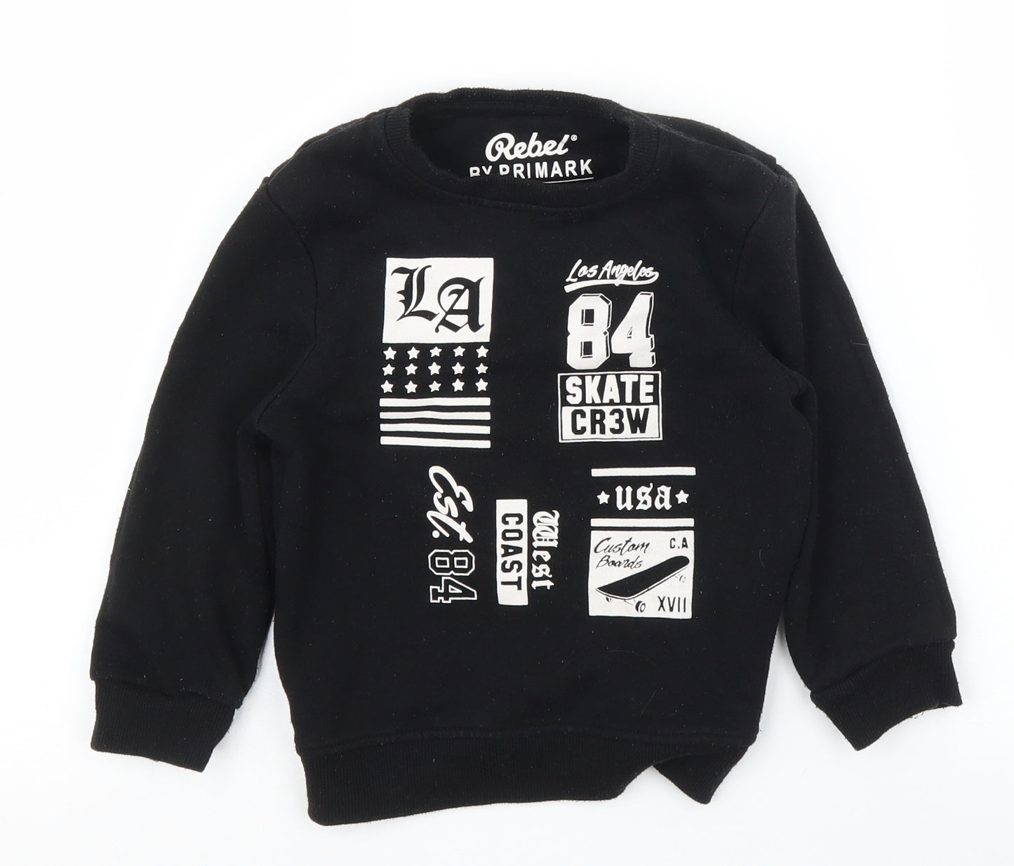 Primark Boys Black   Pullover Sweatshirt Size 4 Years
