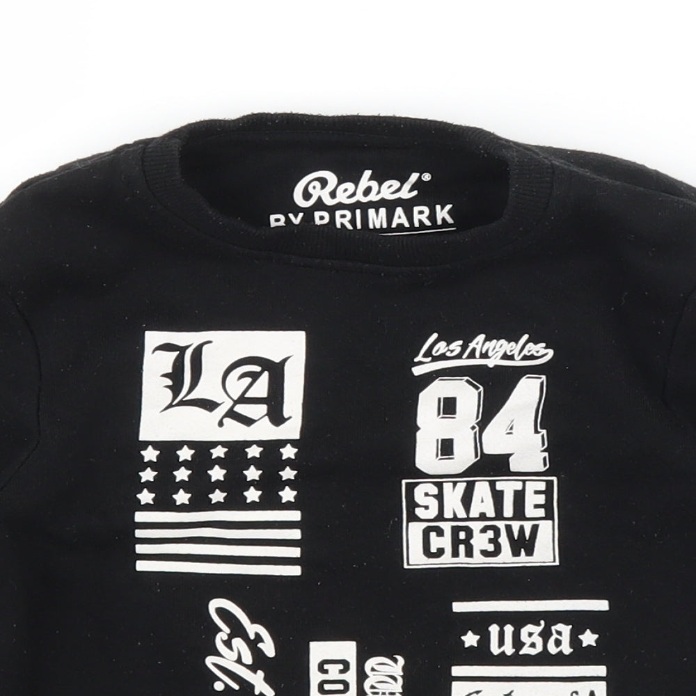 Primark Boys Black   Pullover Sweatshirt Size 4 Years