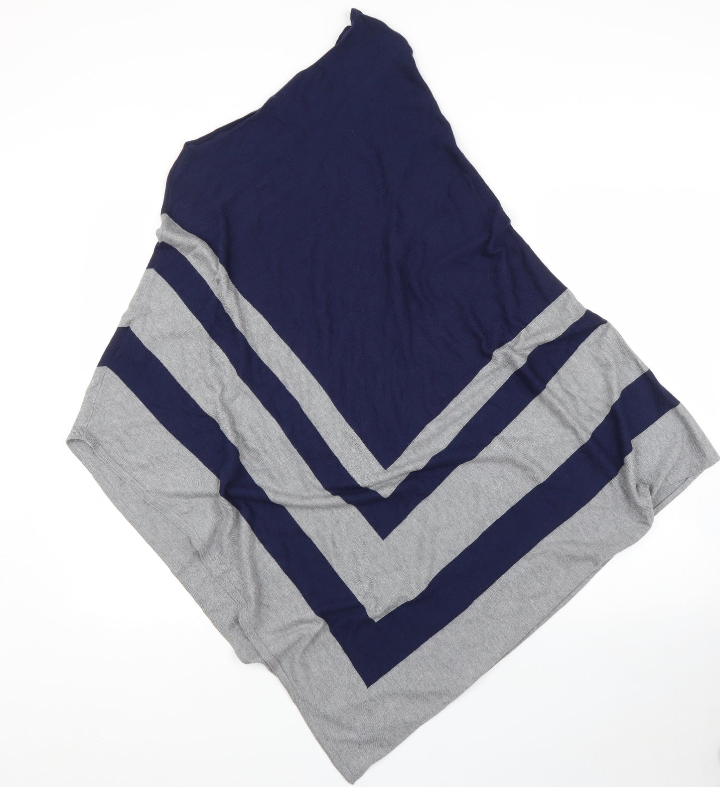 JoJo Maman Bébé Womens Grey Striped  Pullover Jumper One Size  - Poncho