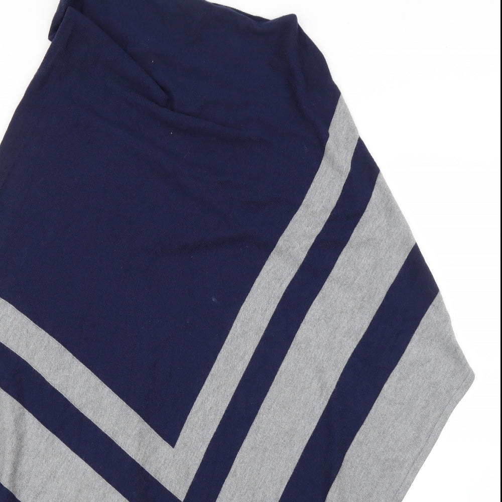 JoJo Maman Bébé Womens Grey Striped  Pullover Jumper One Size  - Poncho