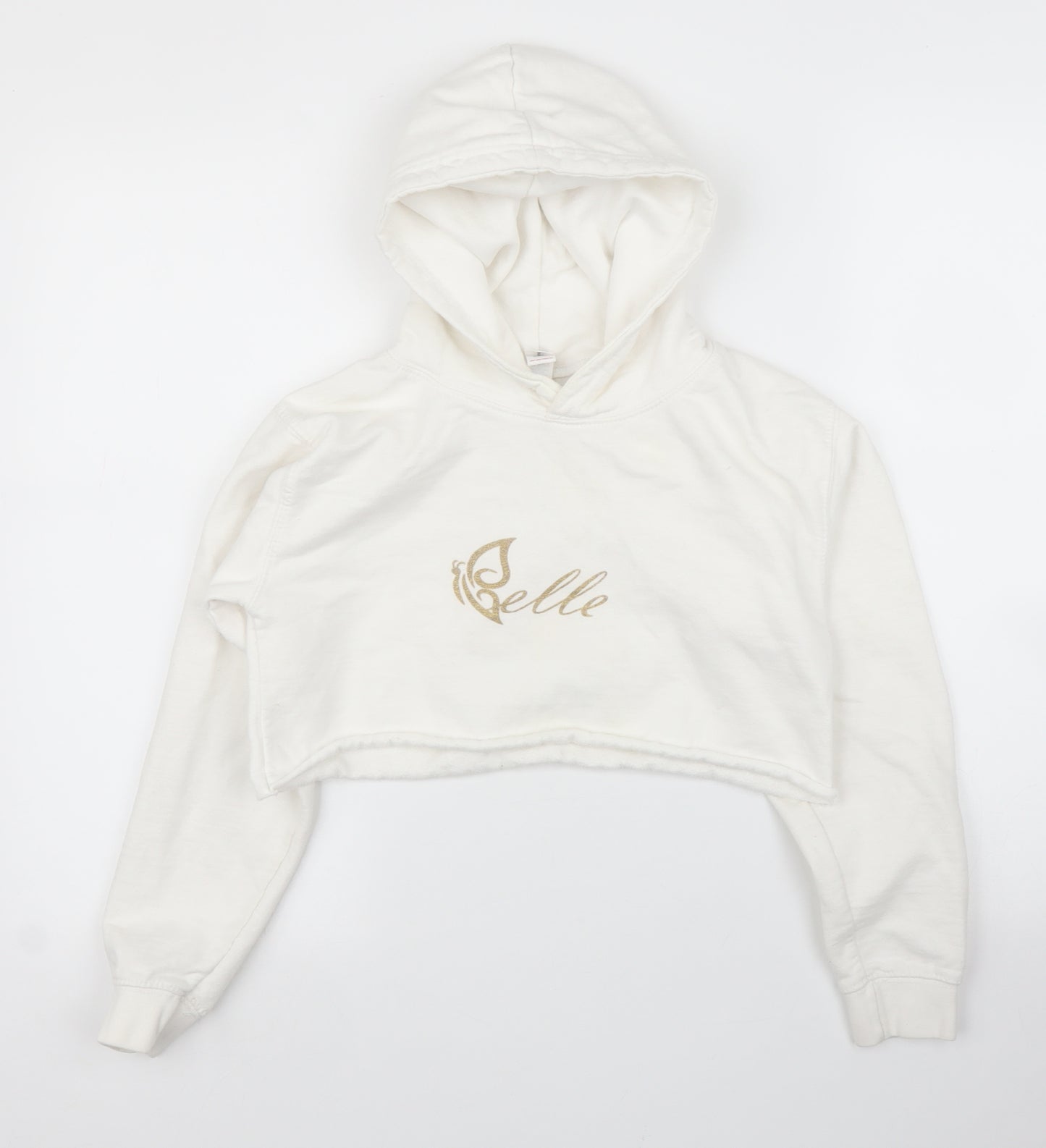 Just Hoods Girls White   Pullover Hoodie Size M