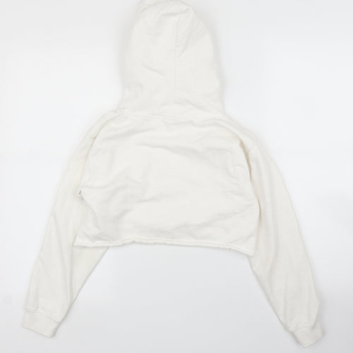 Just Hoods Girls White   Pullover Hoodie Size M