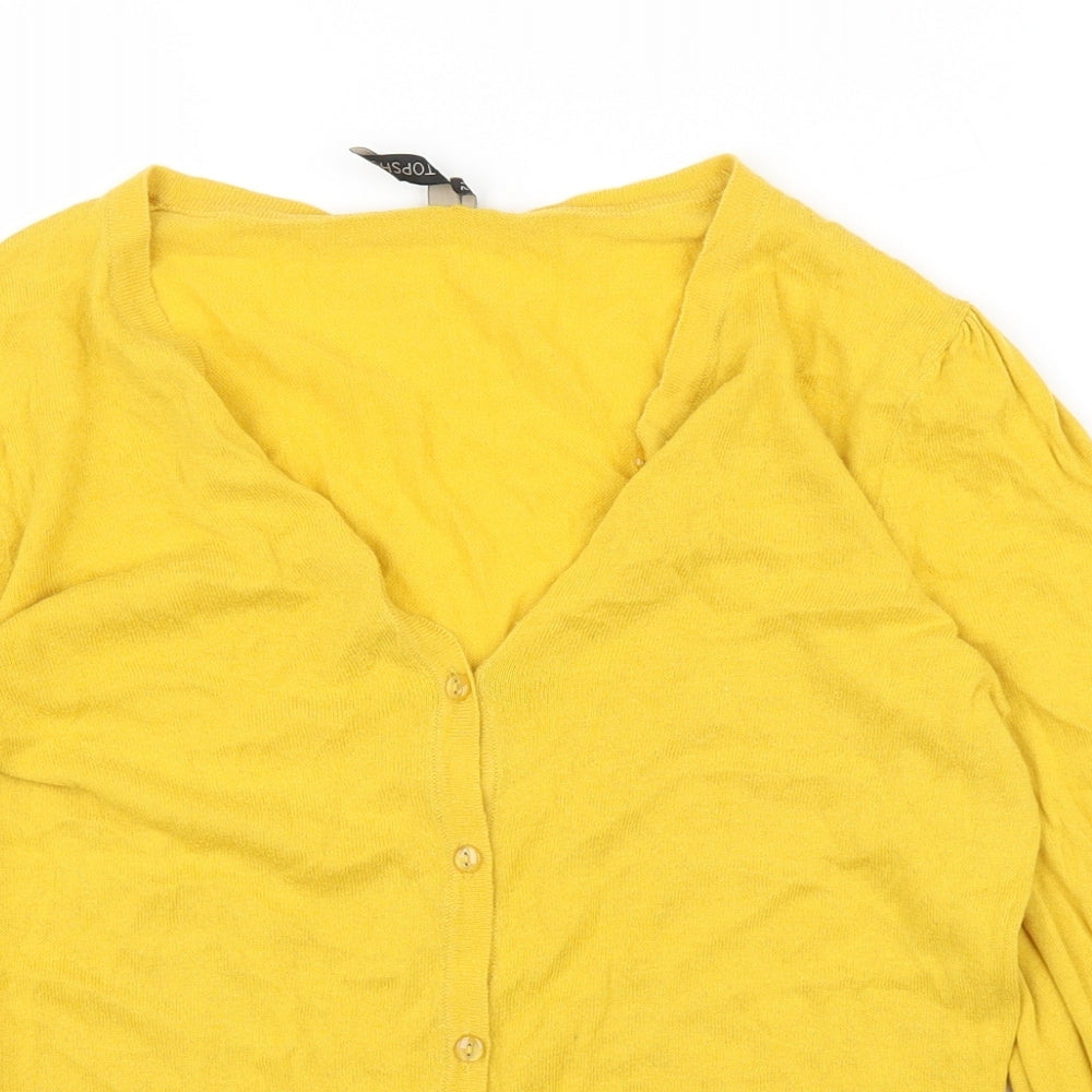Topshop Womens Yellow   Cardigan Jumper Size 12