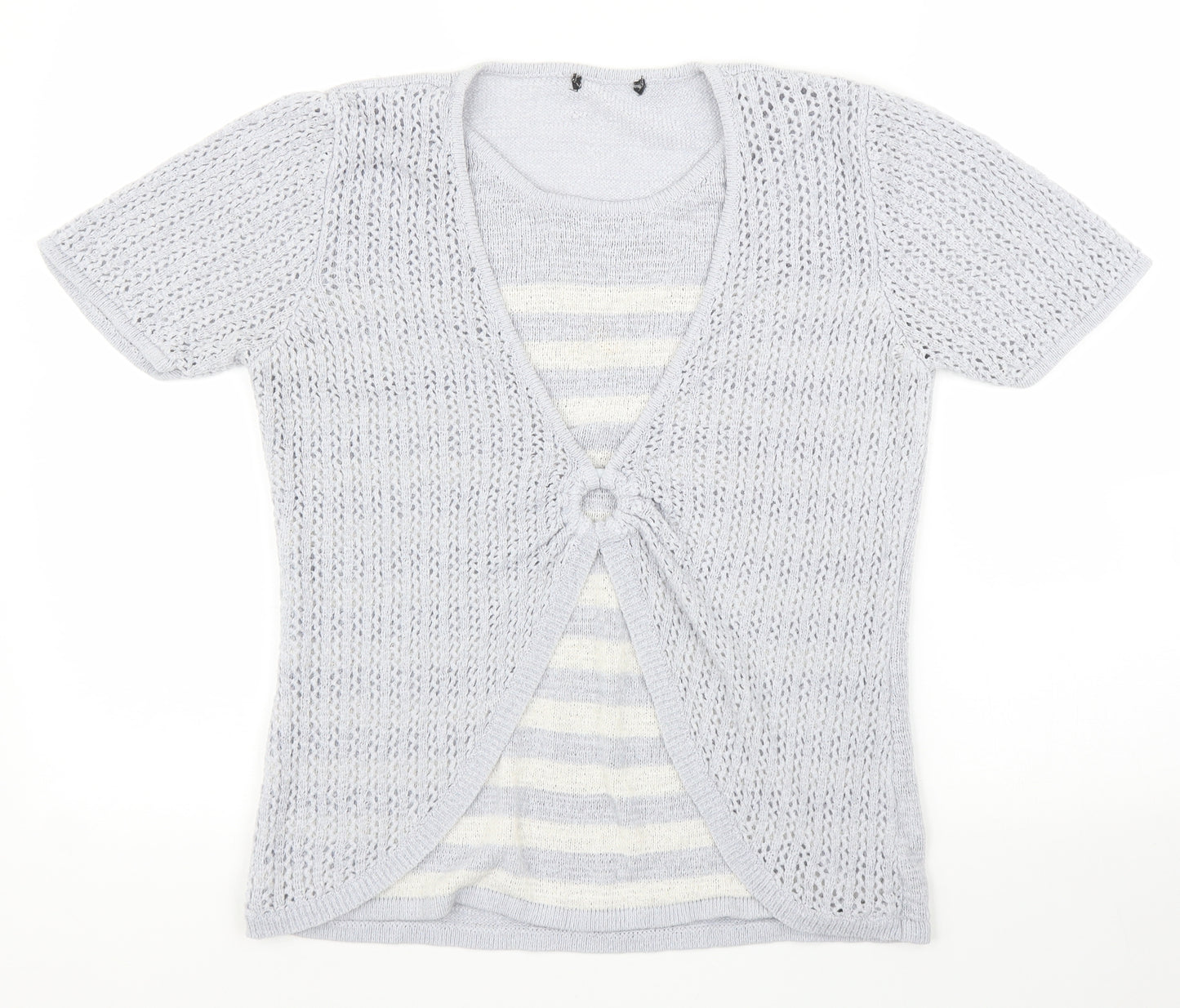 BM Womens Blue Striped  Pullover Jumper Size S