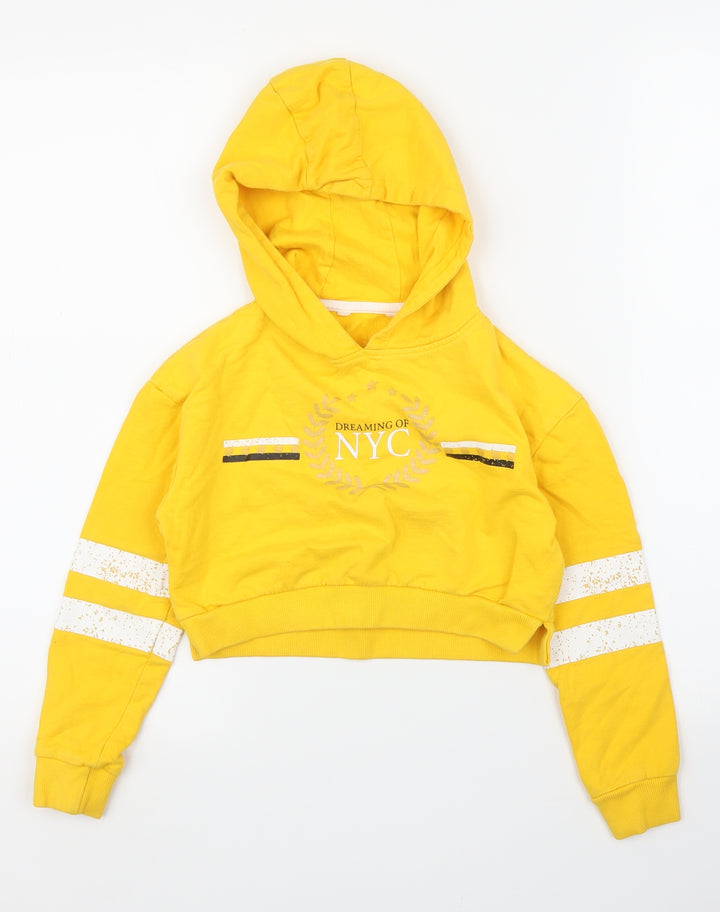 Miss Evie Boys Yellow   Pullover Hoodie Size 6 Years  - Cropped