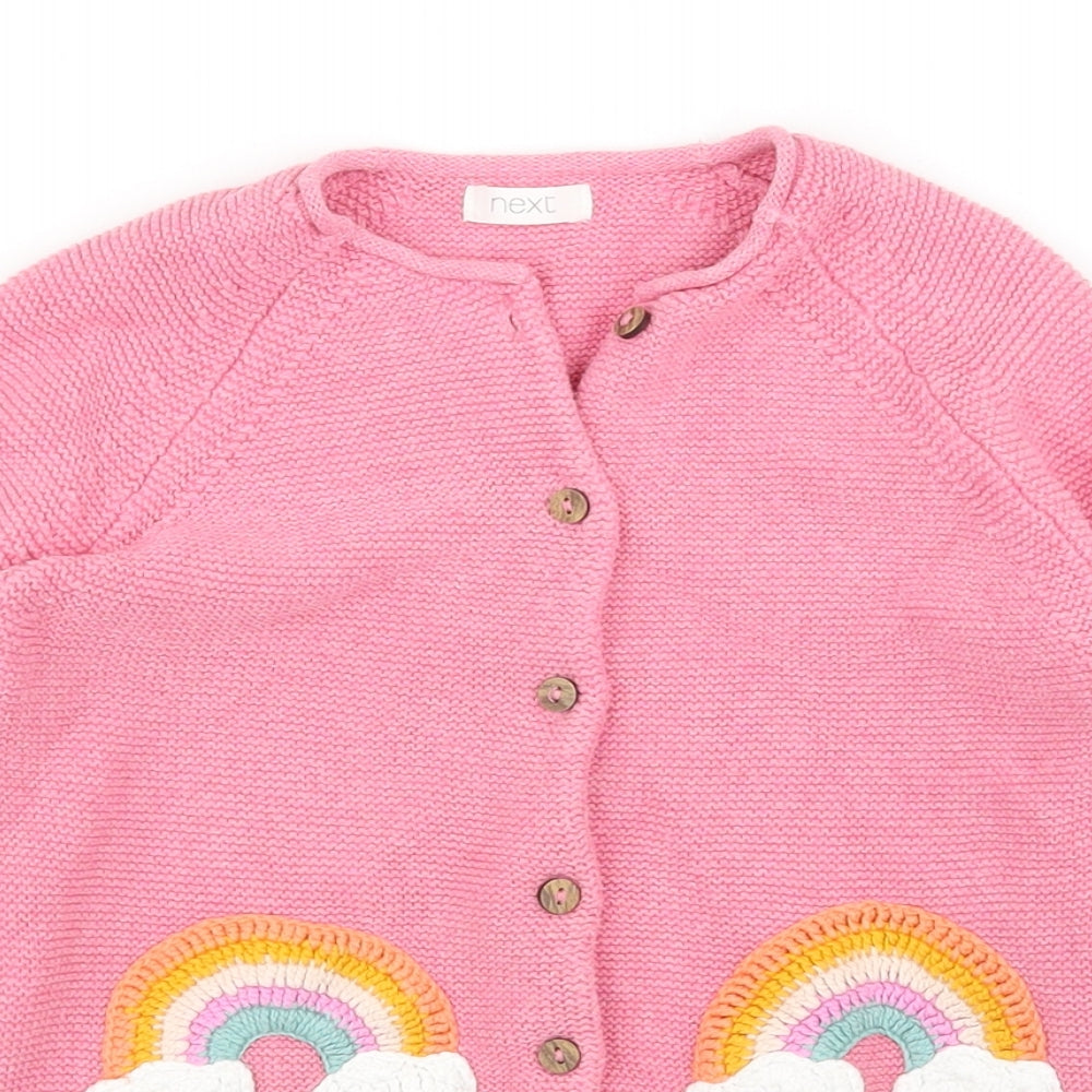 NEXT Girls Pink   Cardigan Jumper Size 4 Years