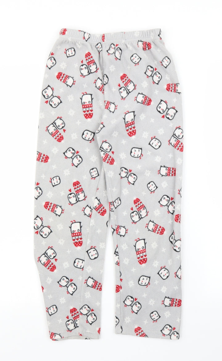 Young Dimension Girls Grey Solid Capri Pyjama Pants Size 7 Years