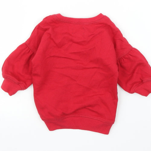 NEXT Girls Red   Pullover Jumper Size 3-6 Months  - Christmas