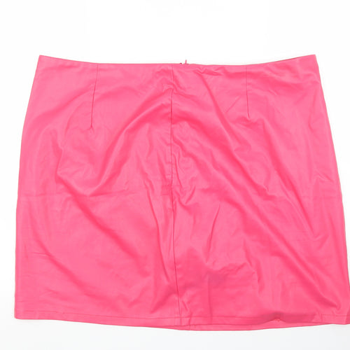 PRETTYLITTLETHING Womens Pink   A-Line Skirt Size 20