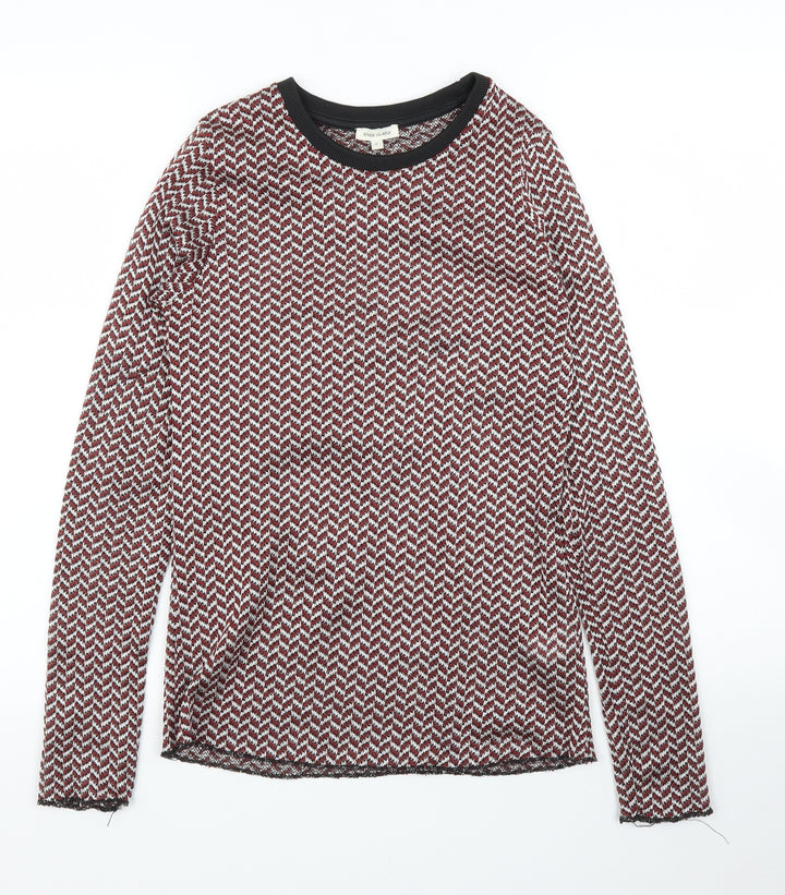 River Island Womens Purple Herringbone Pullover Jumper Size 8
