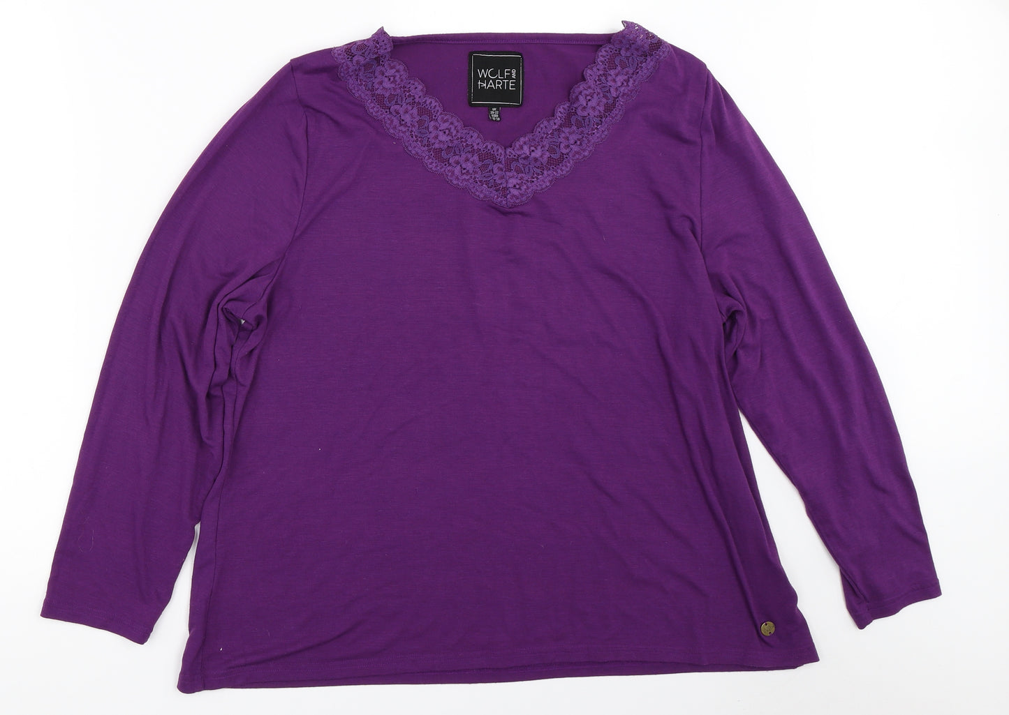 Wclf and Harte Womens Purple   Basic T-Shirt Size 20