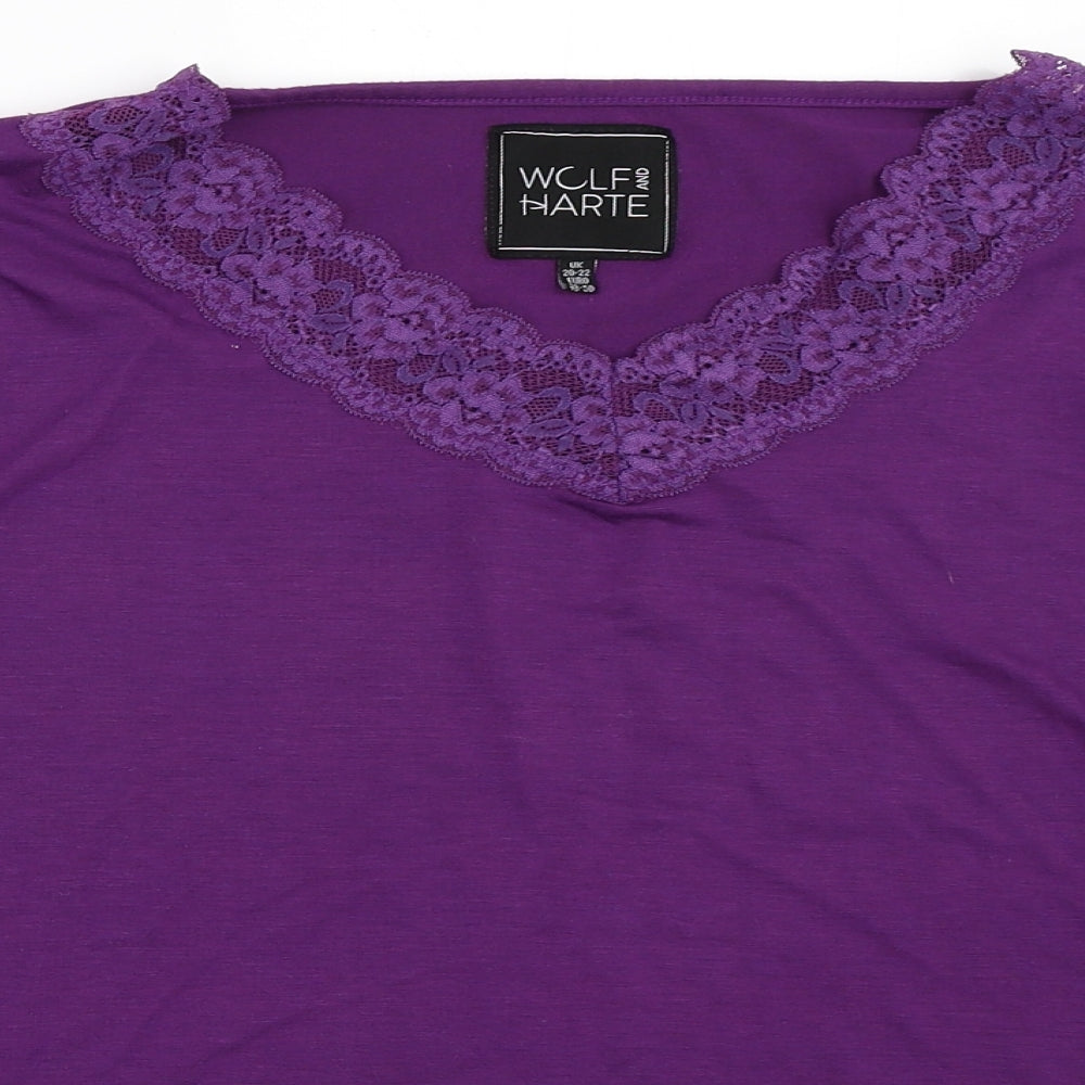 Wclf and Harte Womens Purple   Basic T-Shirt Size 20