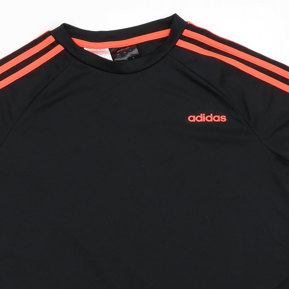 adidas Boys Black   Basic T-Shirt Size 13-14 Years