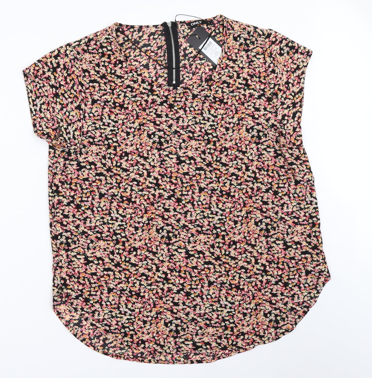 Only Womens Black Floral  Basic Blouse Size 14