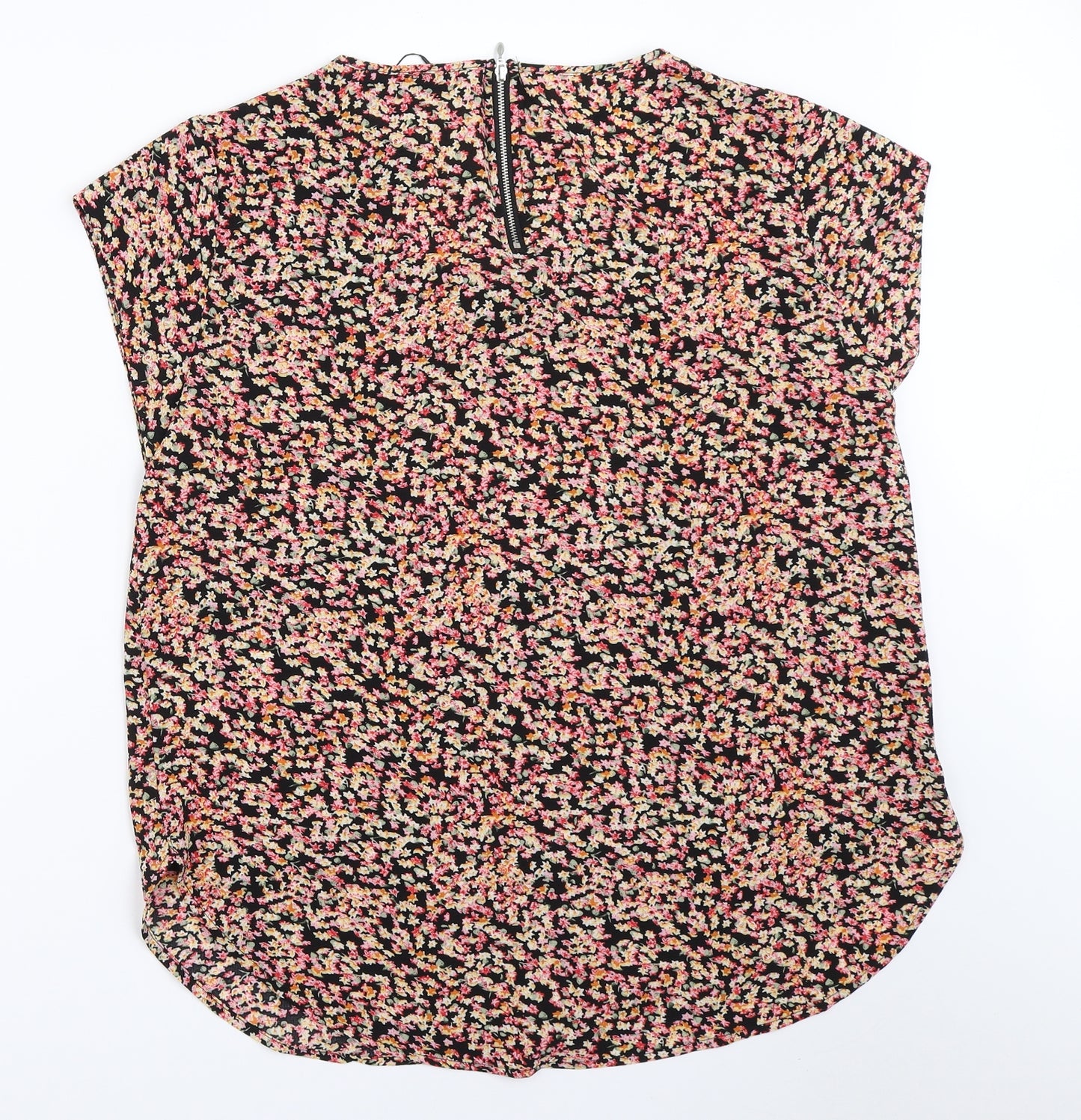 Only Womens Black Floral  Basic Blouse Size 14