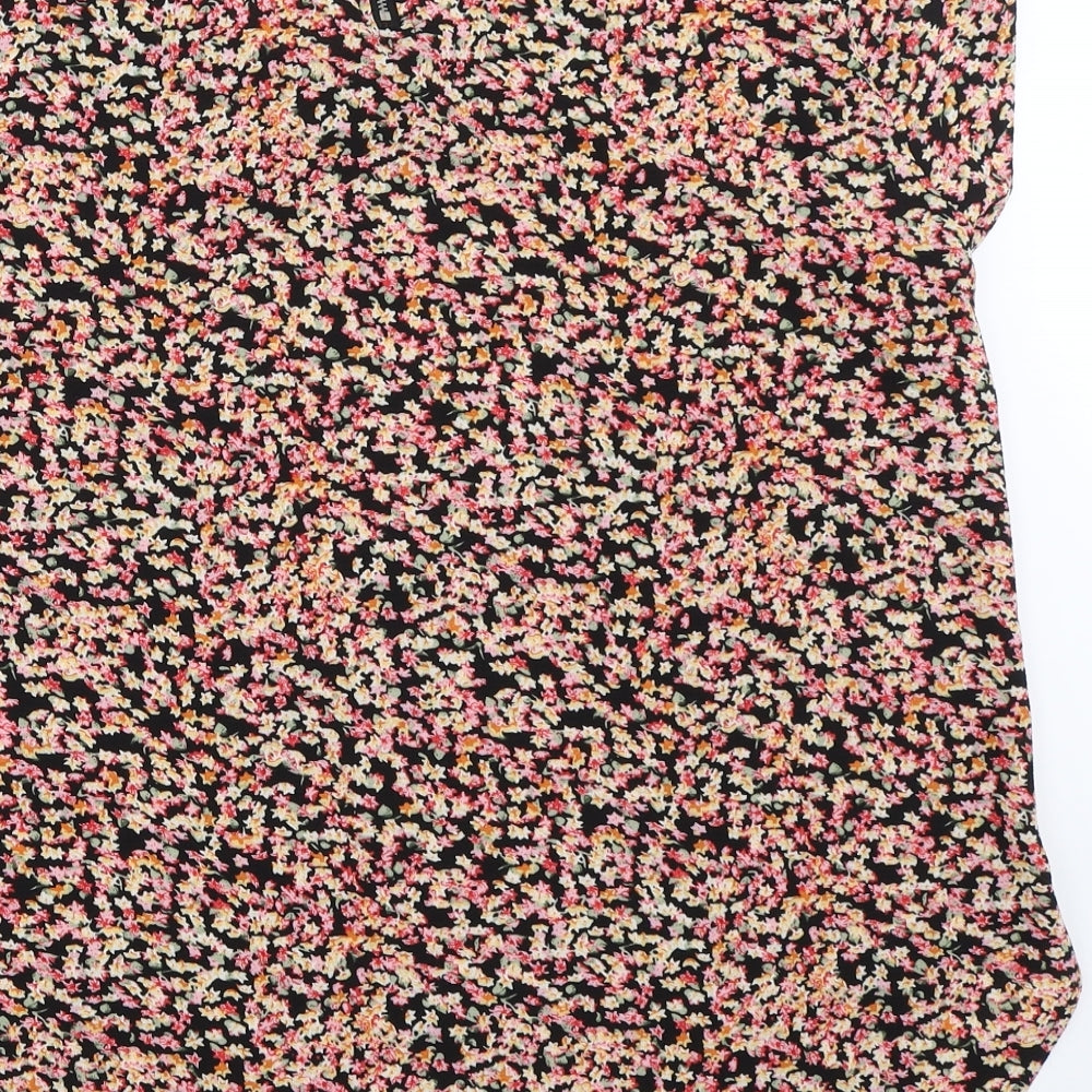 Only Womens Black Floral  Basic Blouse Size 14