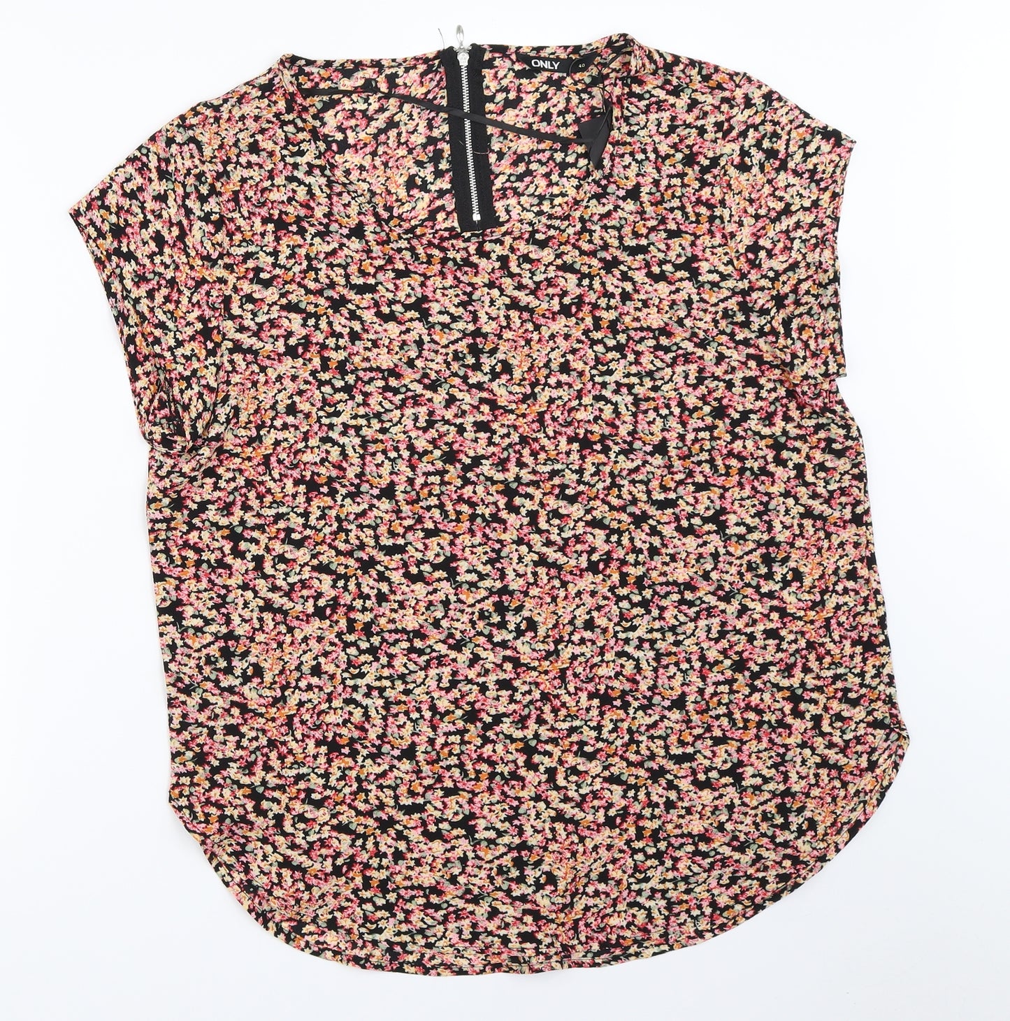 Only Womens Black Floral  Basic Blouse Size 40