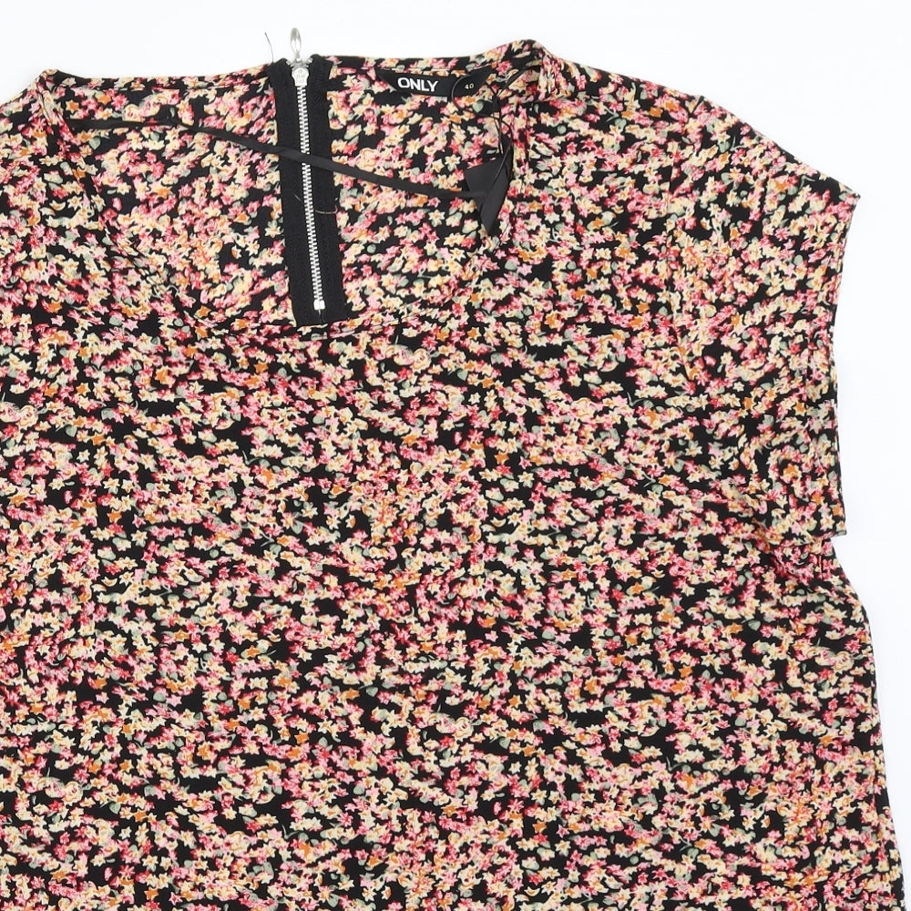 Only Womens Black Floral  Basic Blouse Size 40