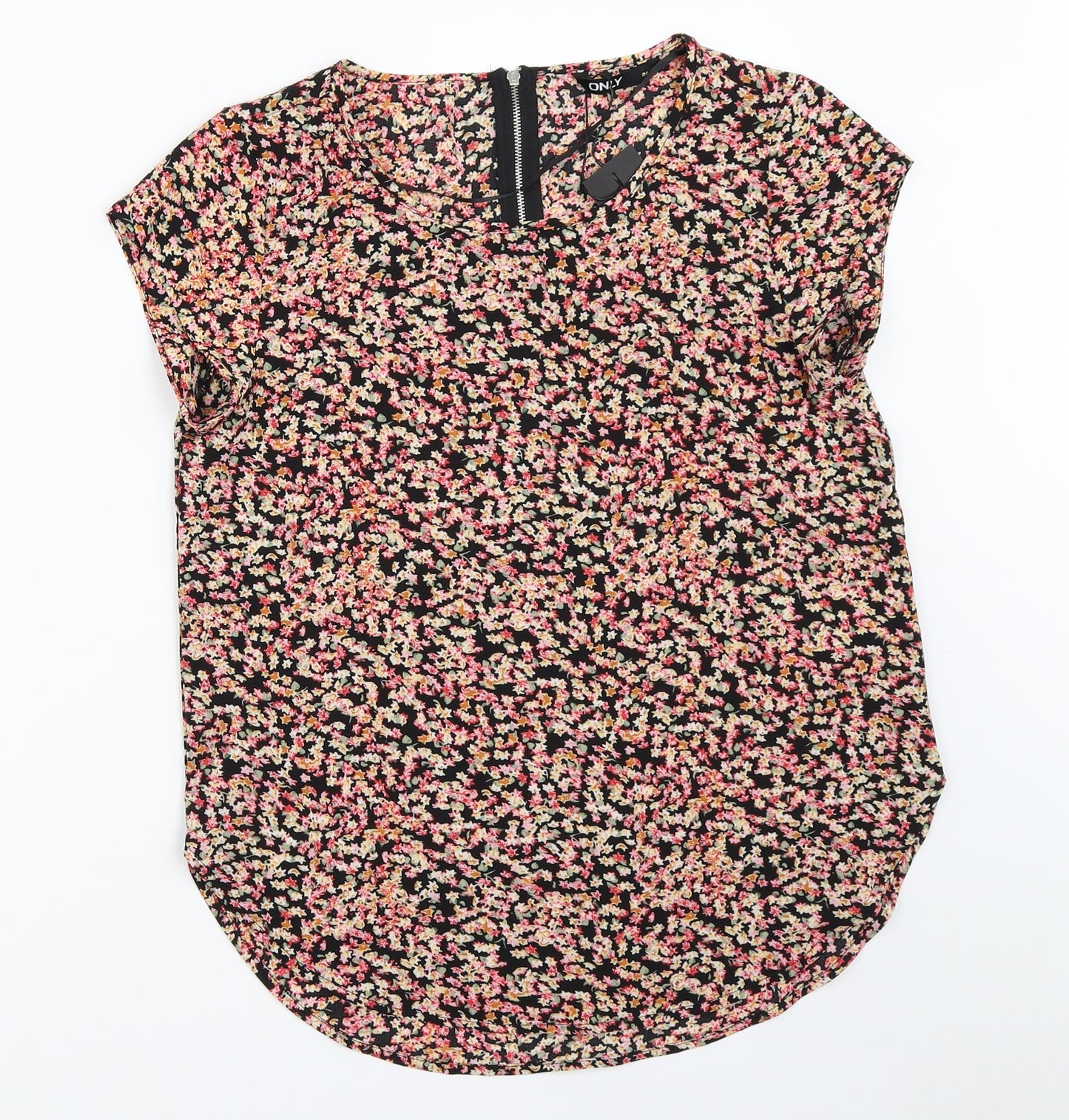 Only Womens Black Floral  Basic Blouse Size 34