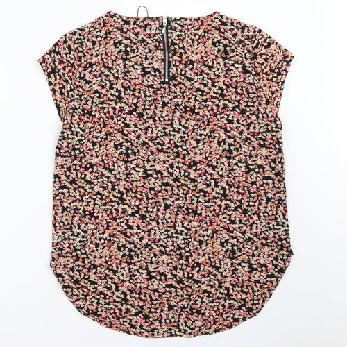 Only Womens Black Floral  Basic Blouse Size 34