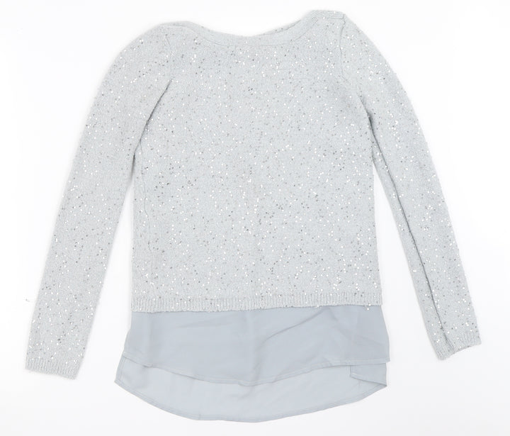 Oasis Womens Grey Pullover Jumper Size XS