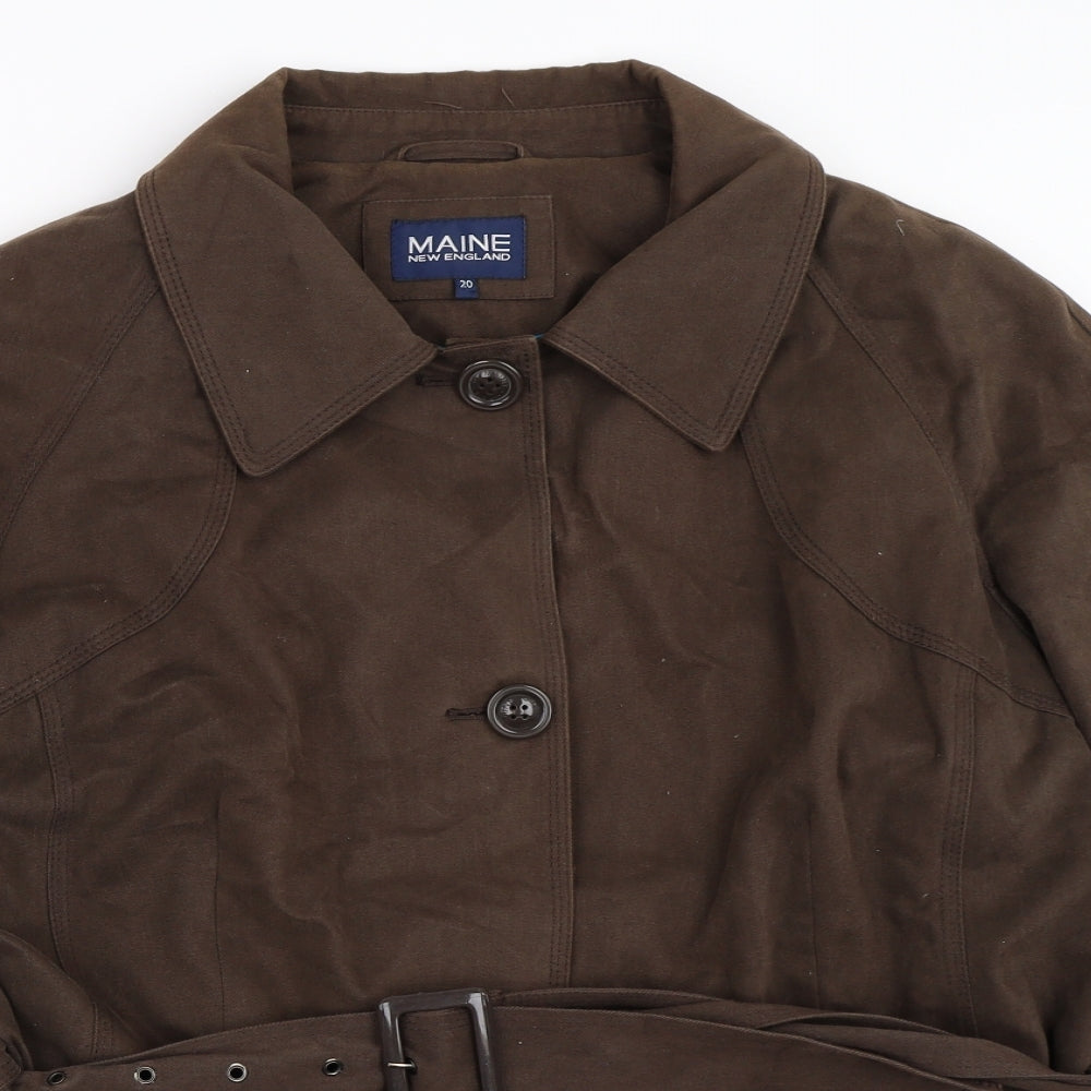 Maine New England Womens Brown   Overcoat Coat Size 20