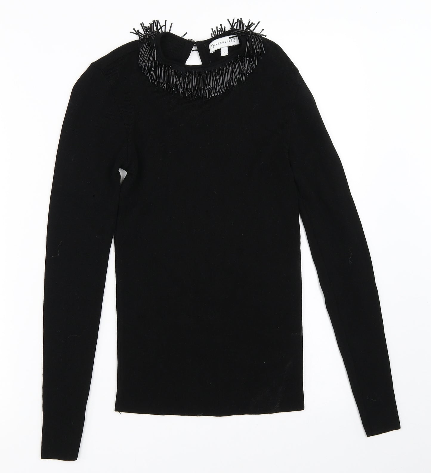 Warehouse Womens Black   Pullover Jumper Size 6